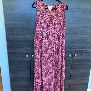 Vintage April Cornell Brushed Rayon Floral Jumper Dress Small